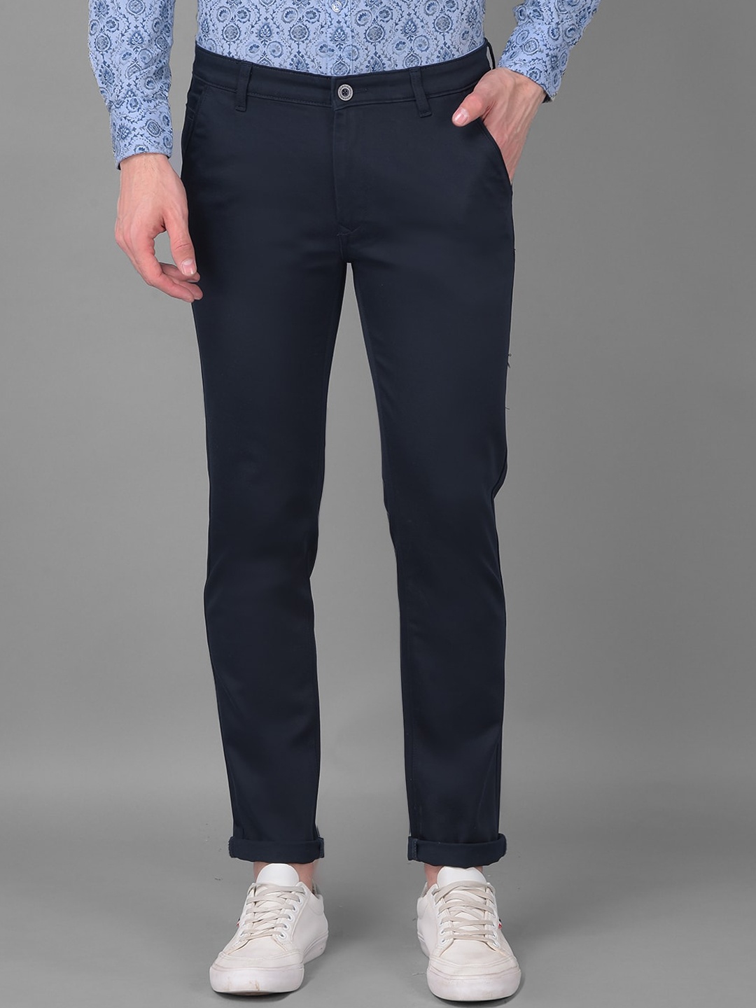 

Canary London Men Smart Slim Fit Wrinkle Free Regular Trouser, Navy blue