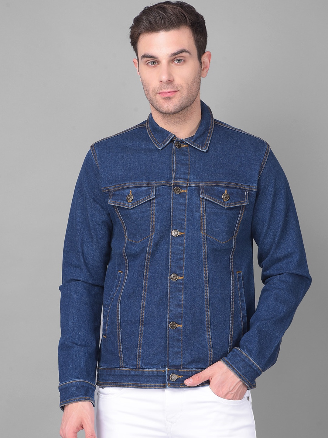 

Canary London Spread Collar Long Sleeves Denim Jacket, Blue