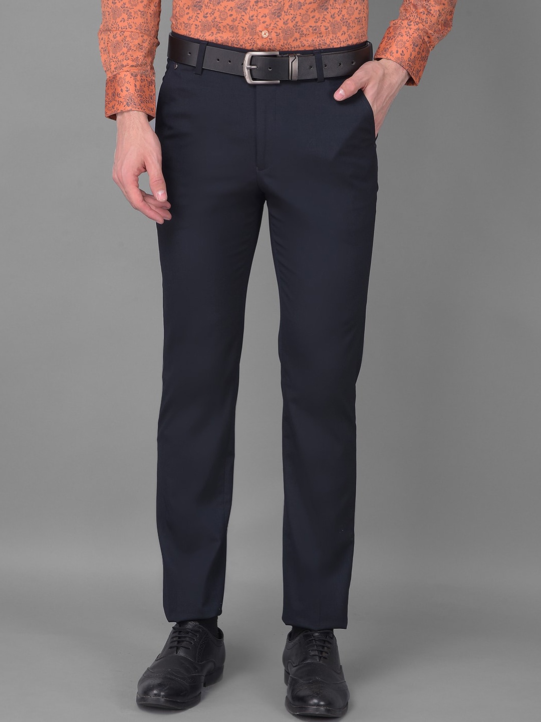 

Canary London Men Smart Slim Fit Wrinkle Free Formal Trouser, Navy blue