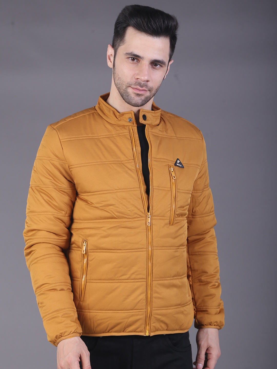 

SQUIREHOOD Mock Collar Puffer Jacket, Khaki