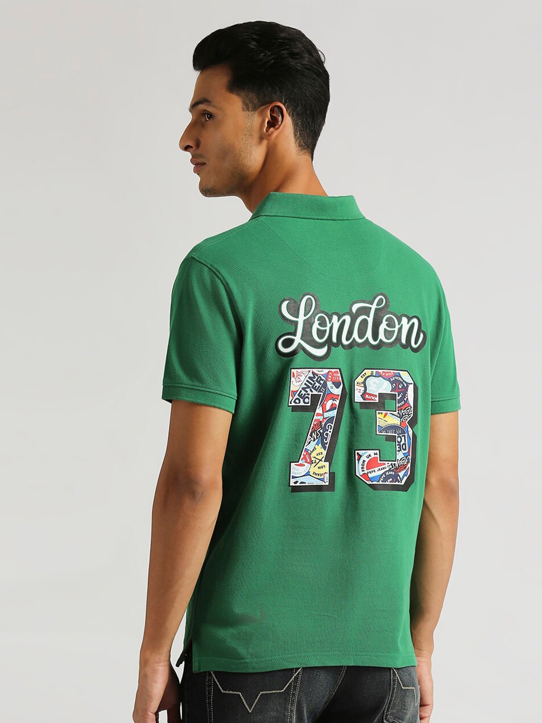 

Pepe Jeans Ryley Varsity Printed Polo Collar Pure Cotton T-shirt, Green