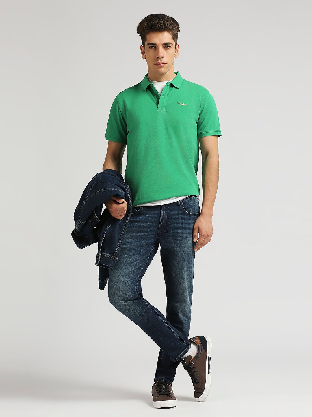 

Pepe Jeans Smasher Polo Collar Pure Cotton T-shirt, Green