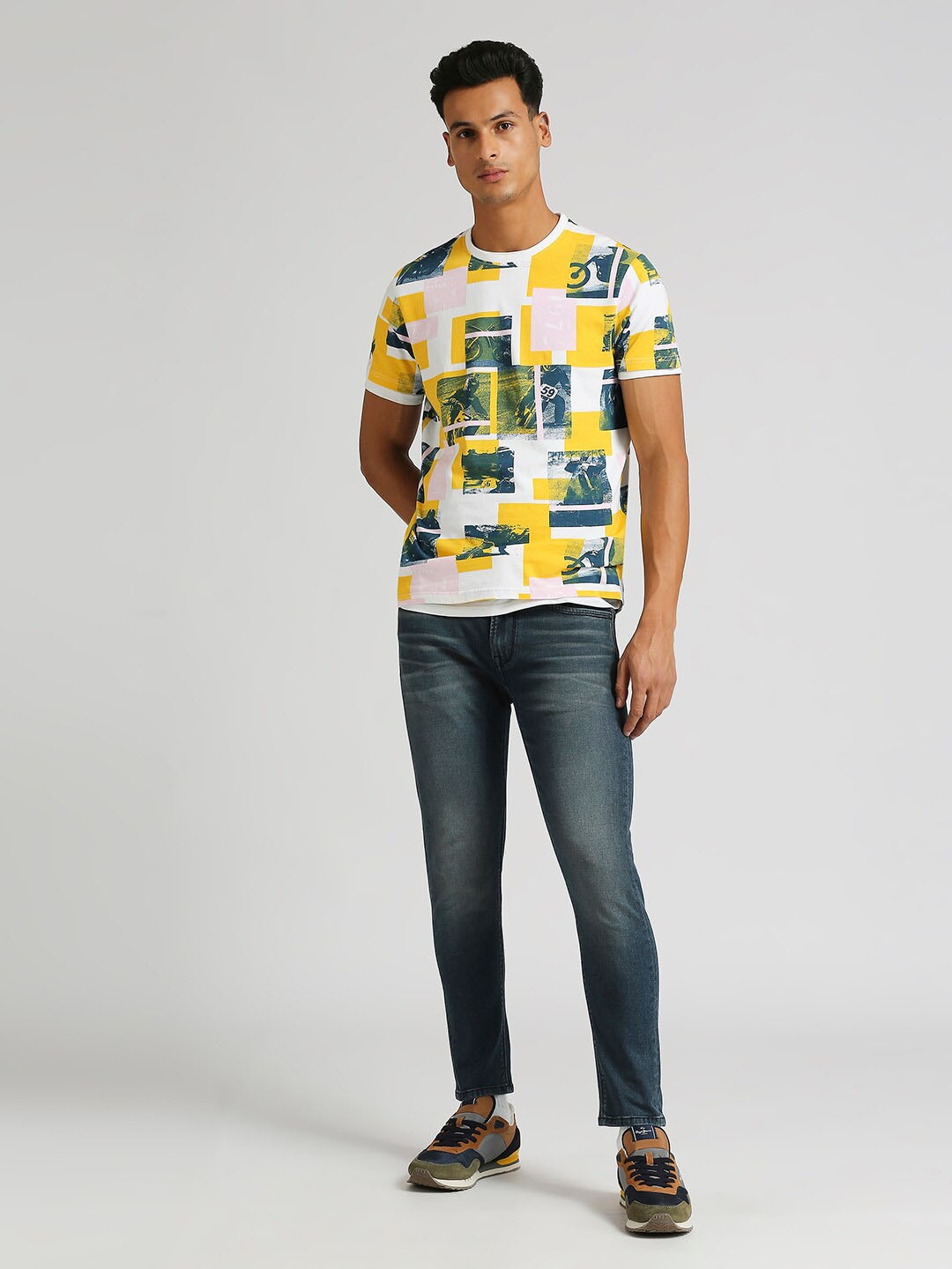 

Pepe Jeans Macbeth Biker Graphic Printed Pure Cotton Slim Fit T-shirt, White
