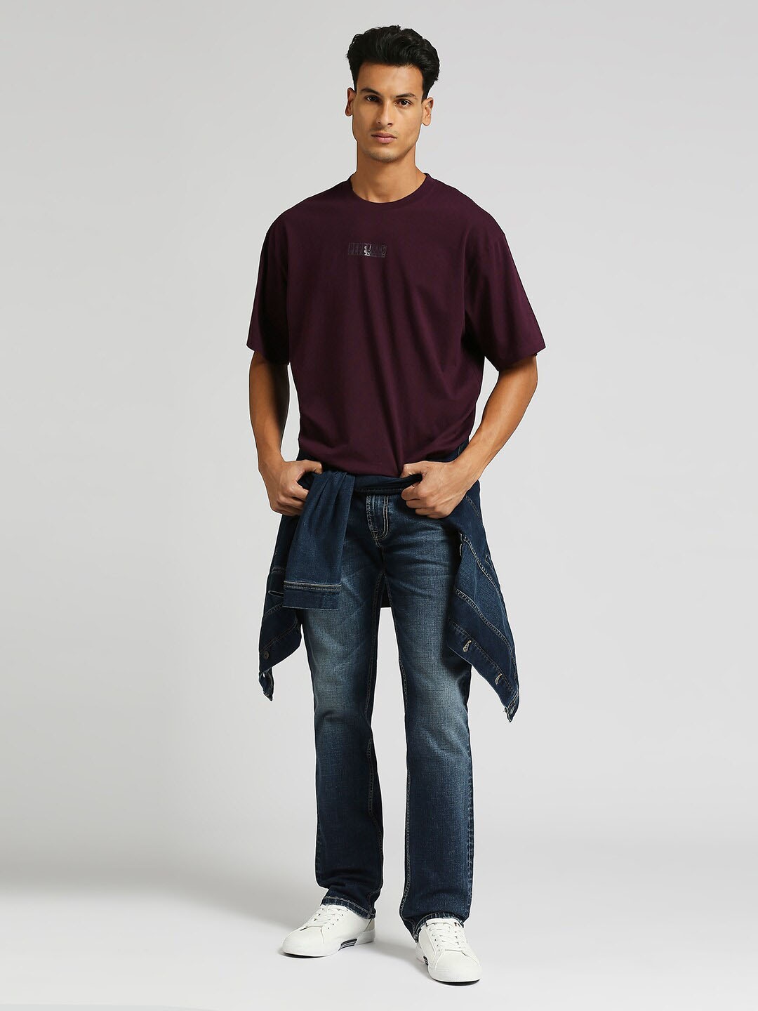 

Pepe Jeans Wayne Round Neck Pure Cotton Oversized T-shirt, Purple