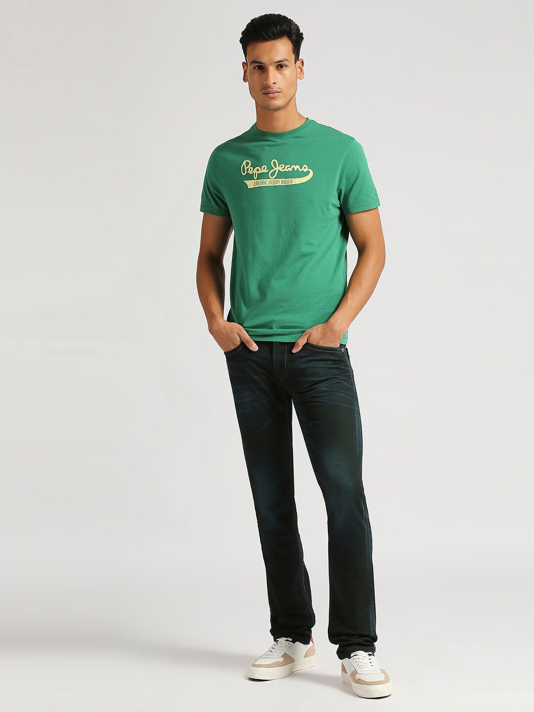 

Pepe Jeans Flyer Typography Printed Slim Fit T-shirt, Green