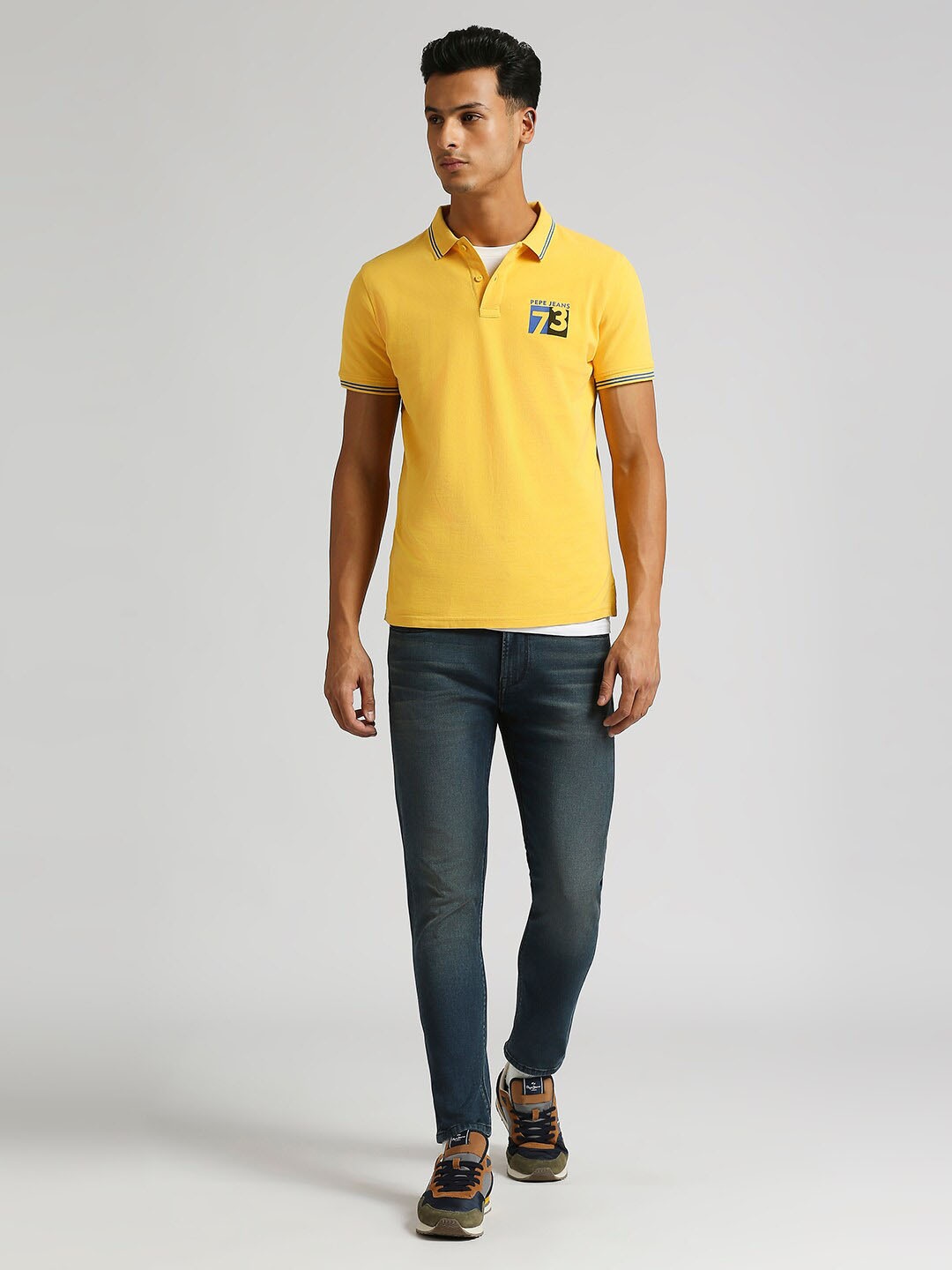 

Pepe Jeans Rodrigo Flock Polo Collar Pure Cotton T-shirt, Yellow