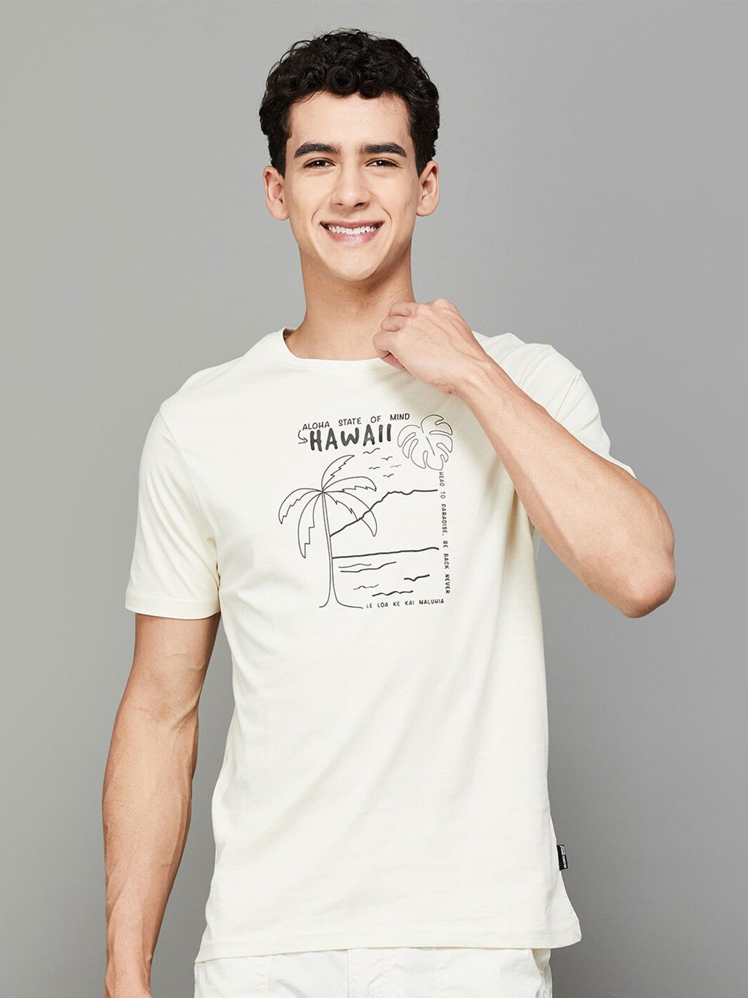 

Fame Forever by Lifestyle Typography Printed Round Neck Short Sleeves T-shirt, Beige