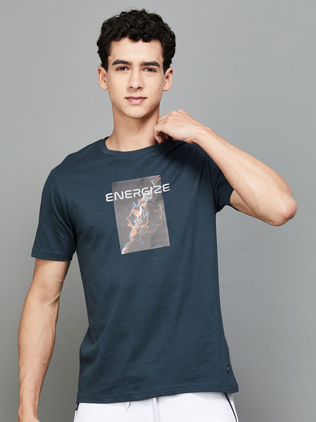 

Fame Forever by Lifestyle Graphic Printed Round Neck Short Sleeves T-shirt, Grey