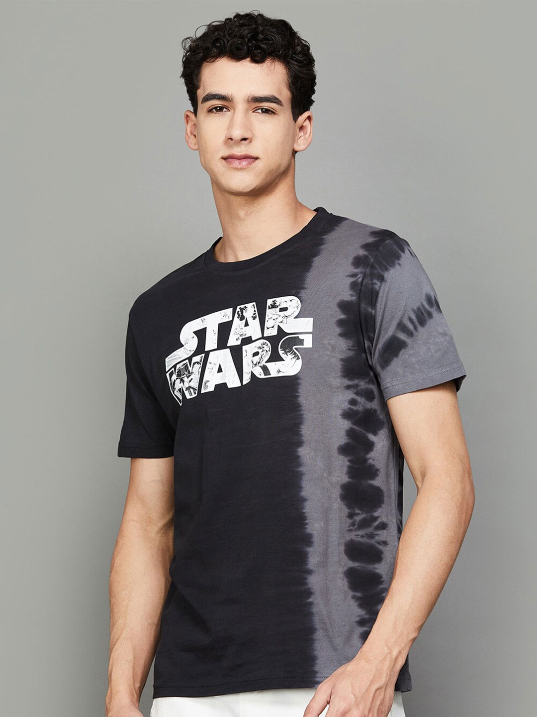 Fame Forever by Lifestyle Typography Starwars Printed Round Neck Short Sleeves T-shirt, Black