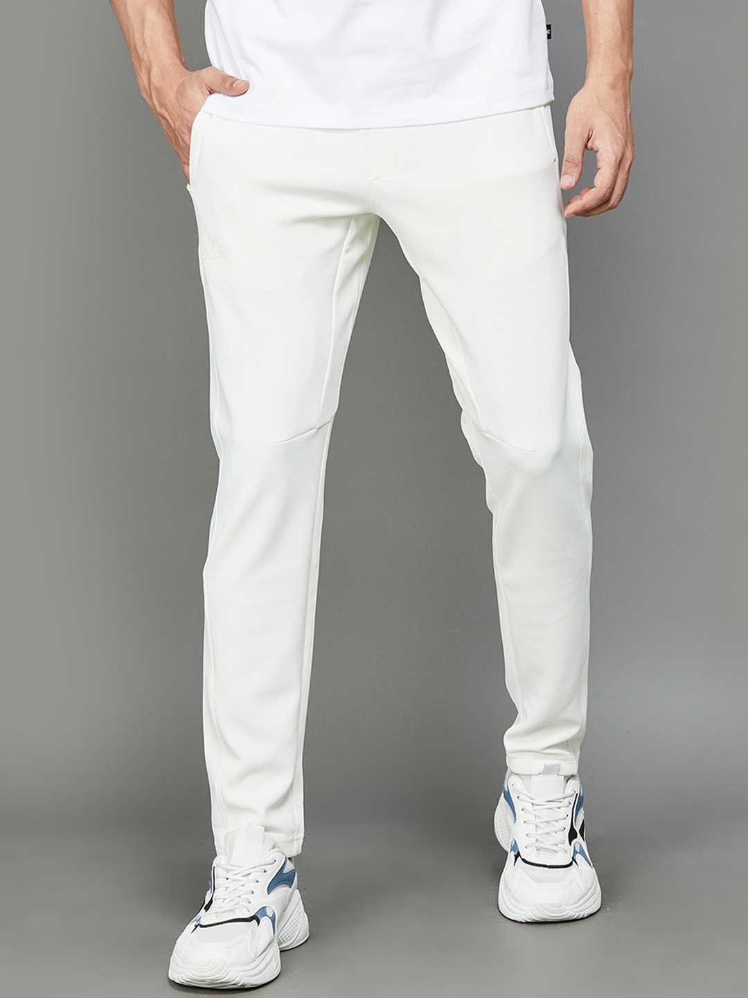 

Kappa Men Mid-Rise Track Pants, Off white
