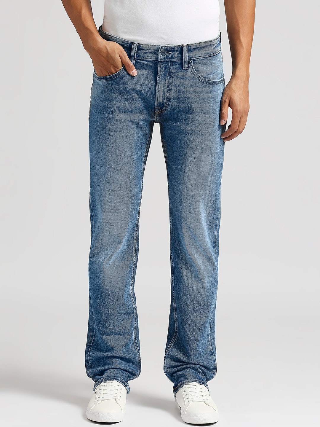 

Pepe Jeans Men Holborne Mid-Rise Heavy Fade Stretchable Jeans, Blue