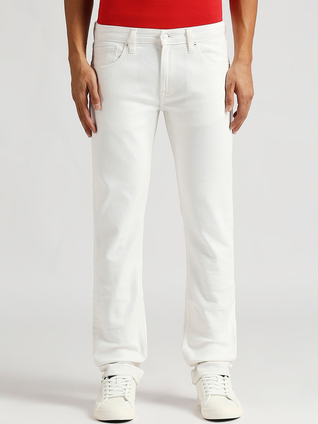 

Pepe Jeans Men Vapour Slim Fit Mid-Rise Clean Look Stretchable Jeans, White