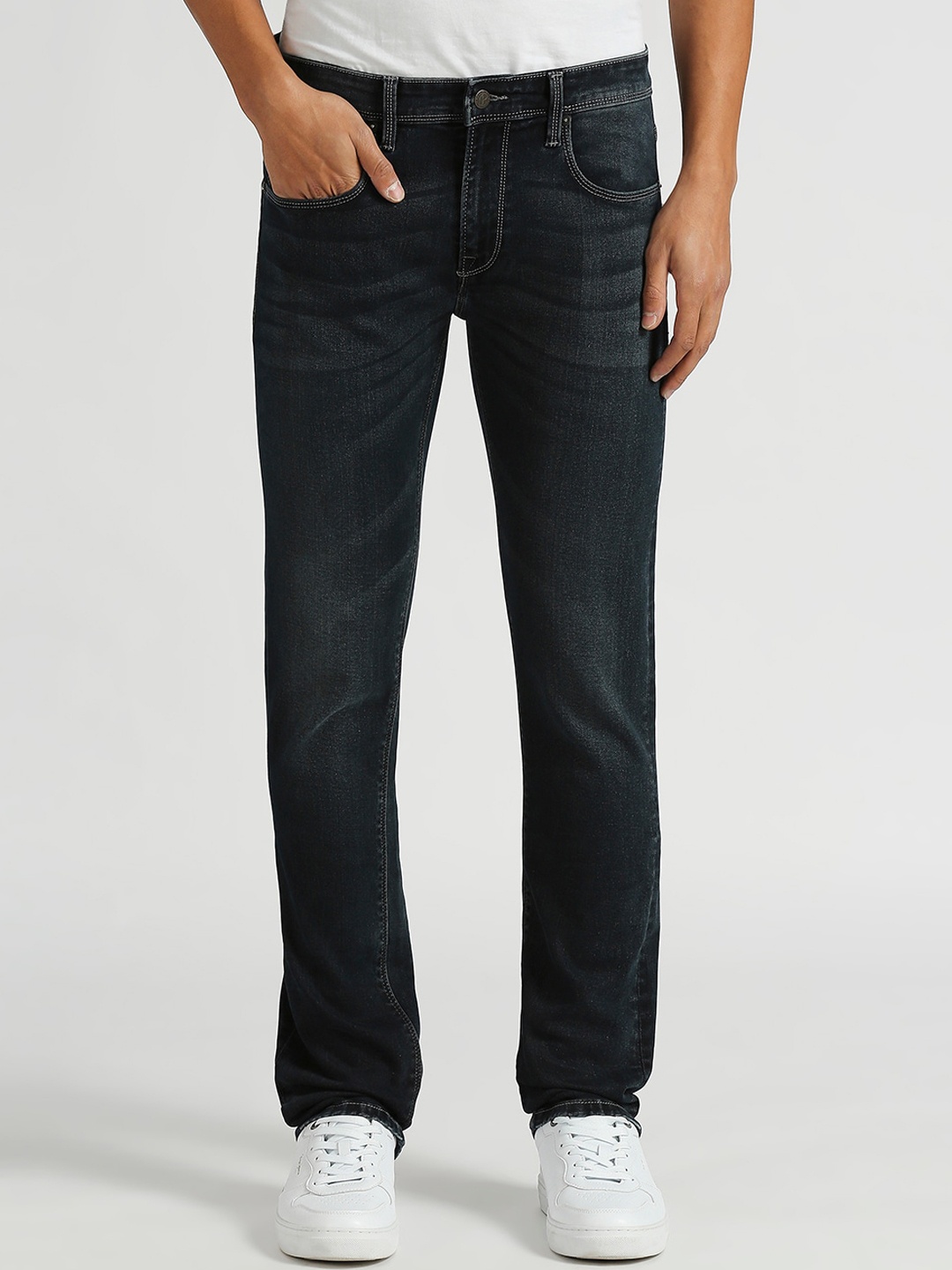 

Pepe Jeans Men Vapour Slim Fit Mid-Rise Stretchable Jeans, Blue