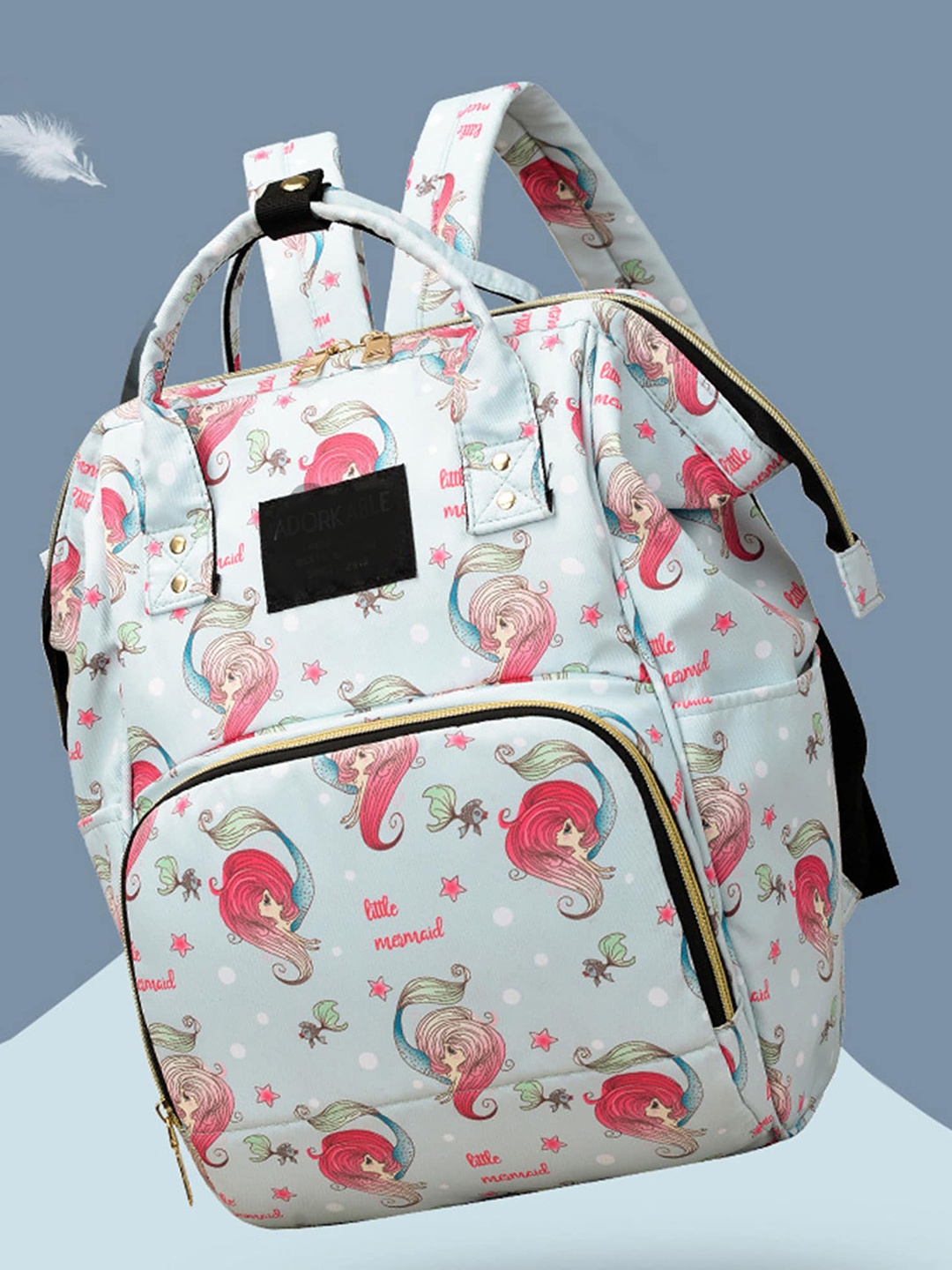 

Babymoon Kids Printed Lightweight Diaper Bags, Blue