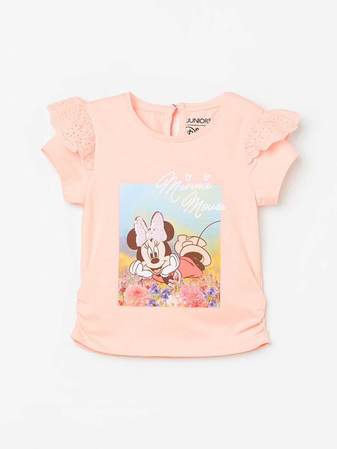 

Juniors by Lifestyle Girls Printed Cotton T-shirt, Peach