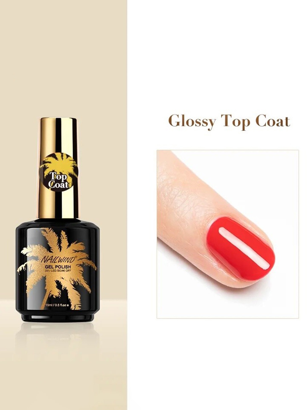 

NAILWIND UV & LED Soak Off Gel Polish - 15ml - Top Coat, Transparent