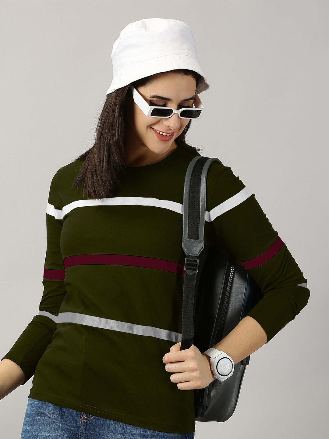 

AUSK Striped Long Sleeves T-shirt, Green