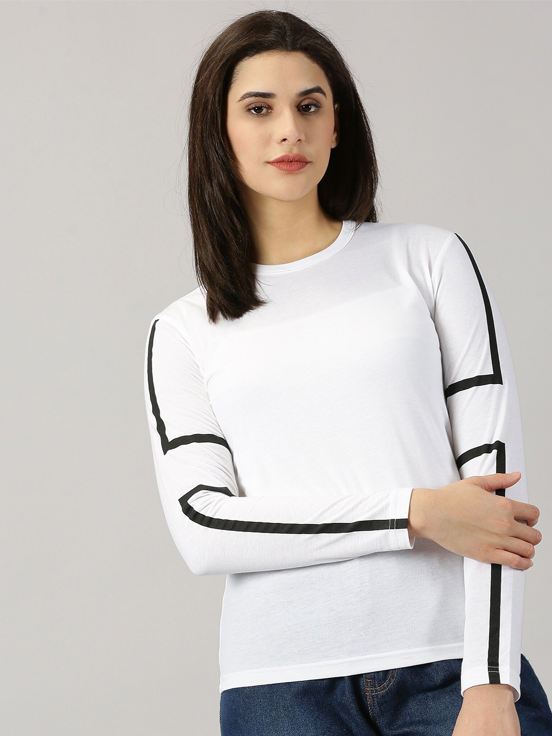 

AUSK Striped Long Sleeve T-Shirt, White