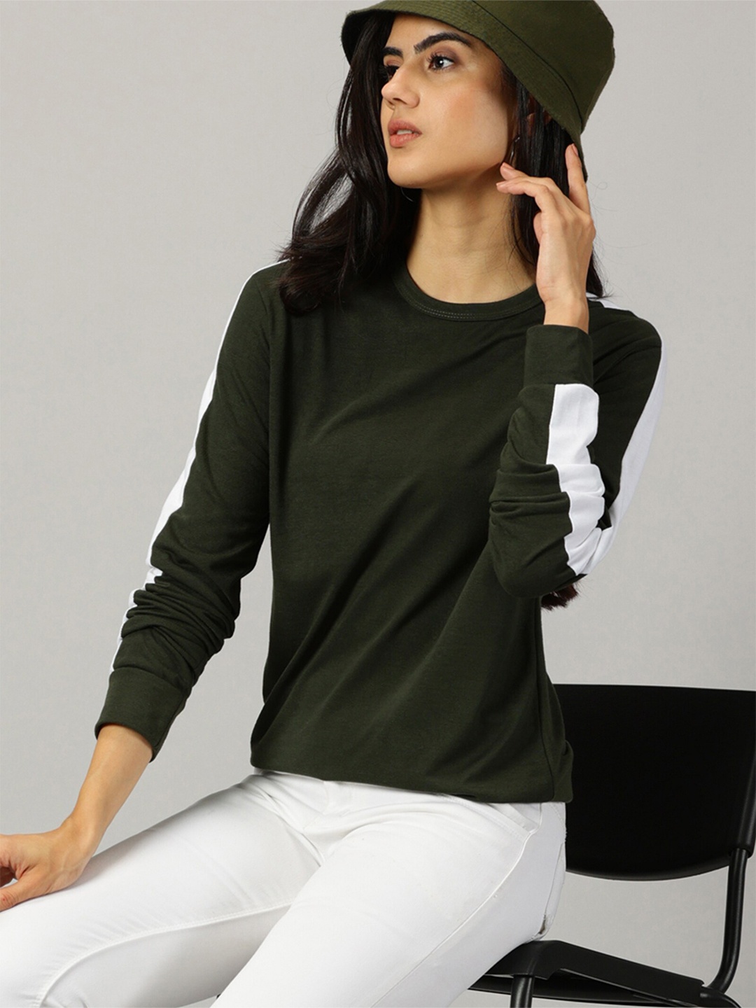 

AUSK Round Neck Full Sleeve T-Shirt, Green