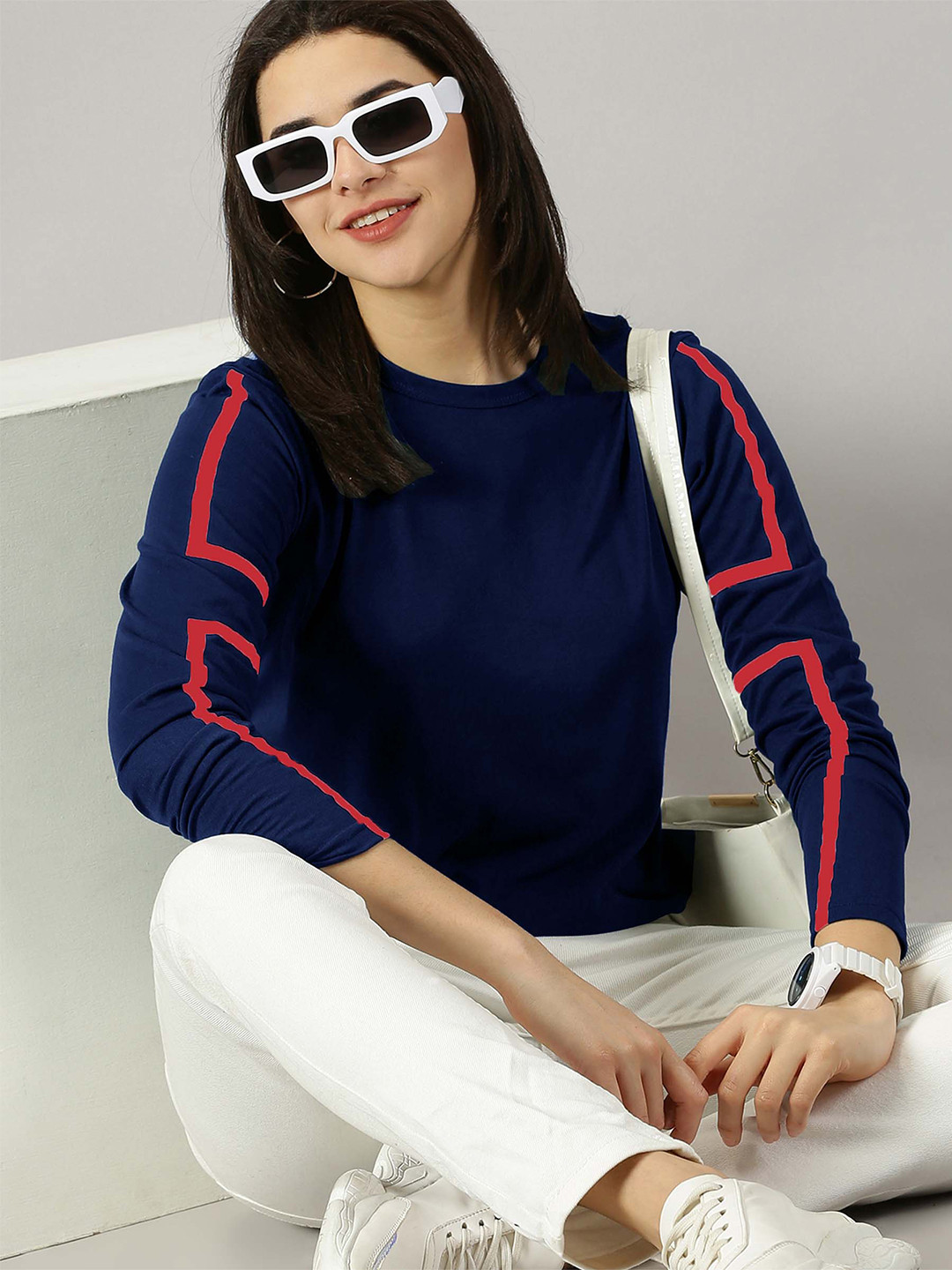 

AUSK Round Neck Full Sleeve T-Shirt, Blue