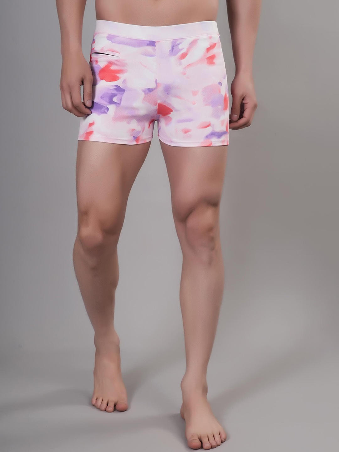 

Apraa & Parma Men Abstract Printed Swim Shorts, White