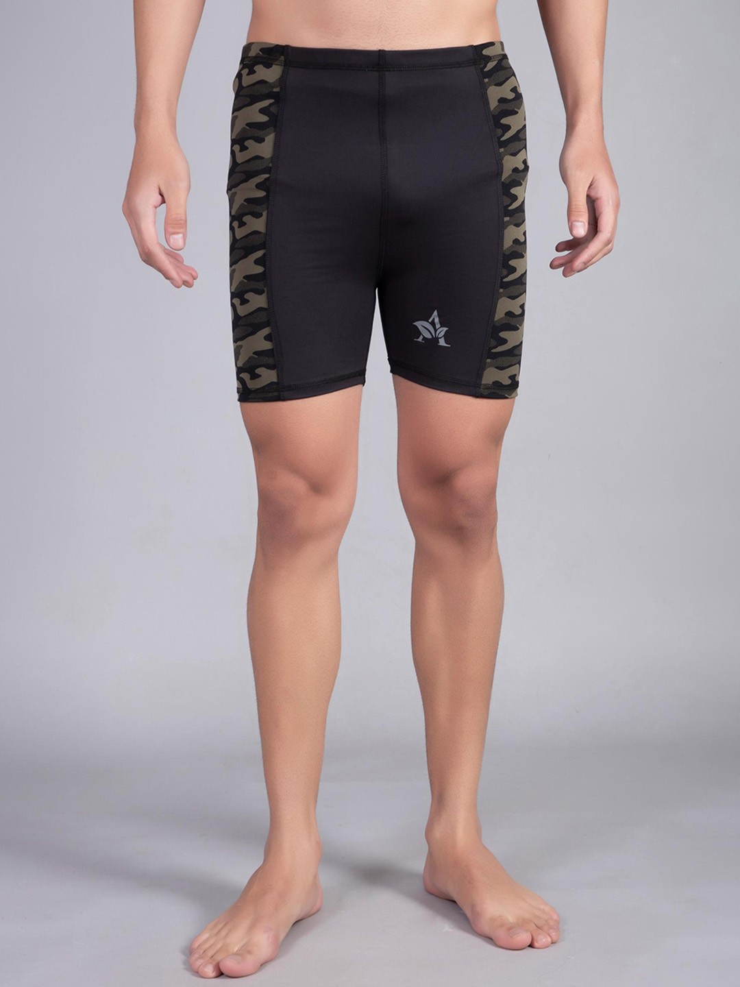 

Apraa & Parma Men Printed Swim Shorts, Black