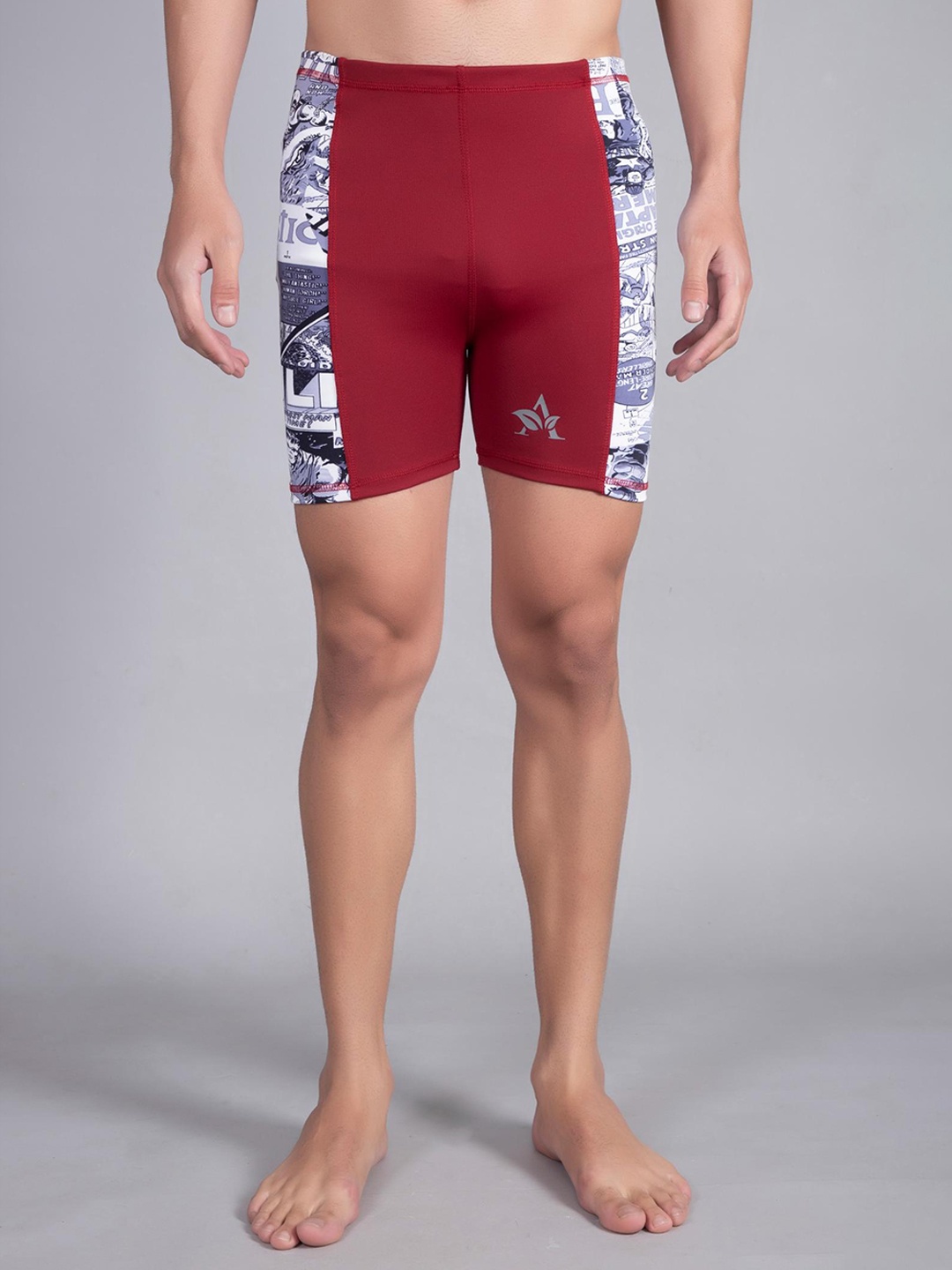 

Apraa & Parma Men Printed Swim Shorts, Red