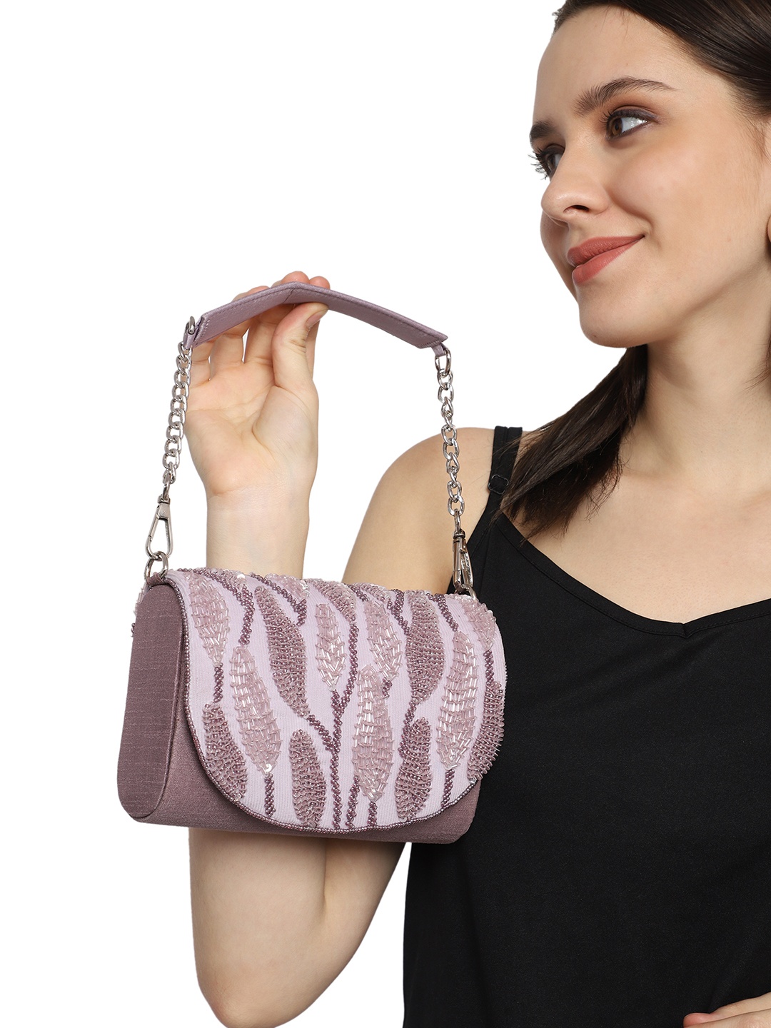 

MARKQUES Embellished Sling Bag, Lavender