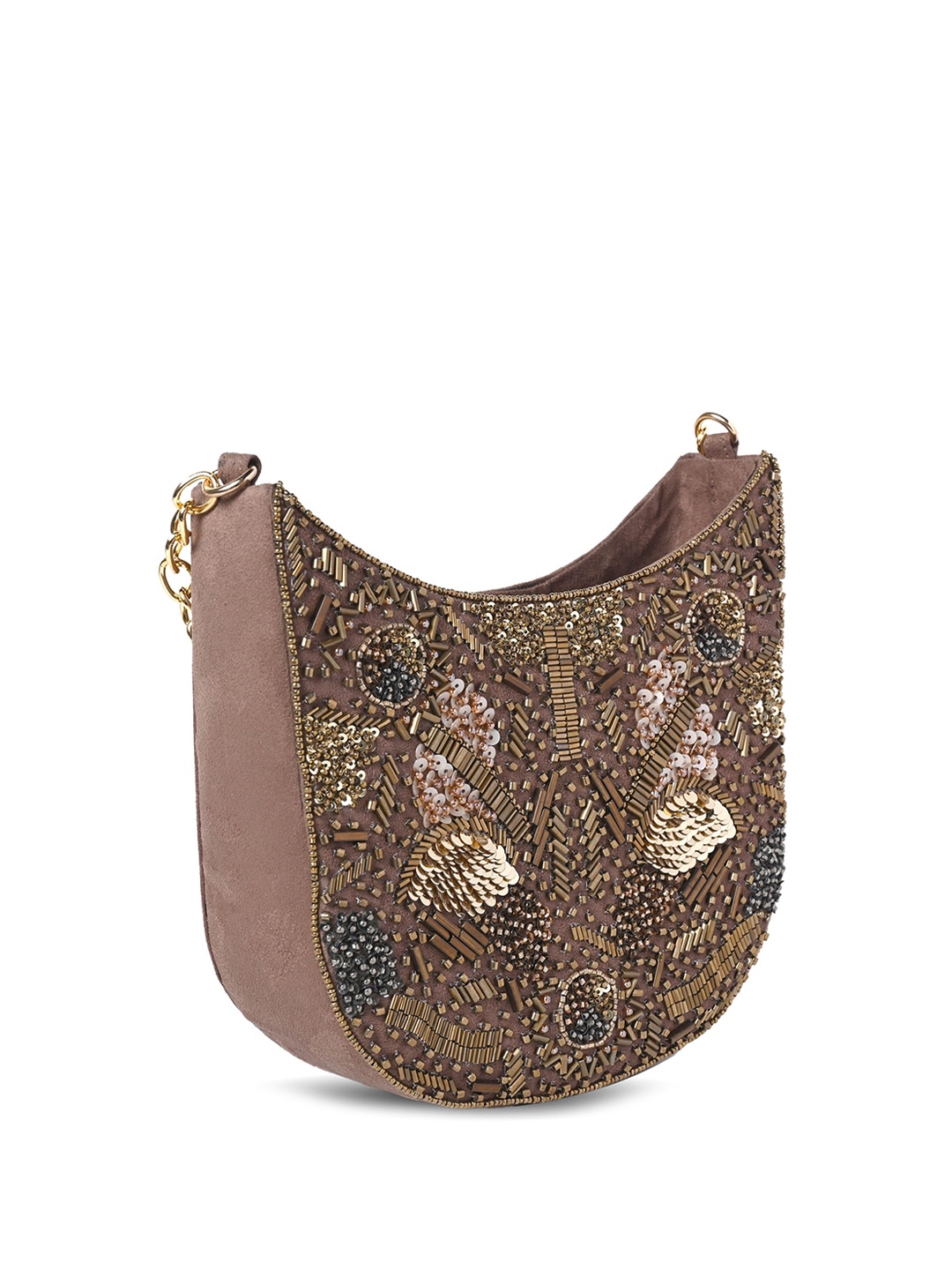 

MARKQUES Embellished Shopper Hobo Bag, Gold
