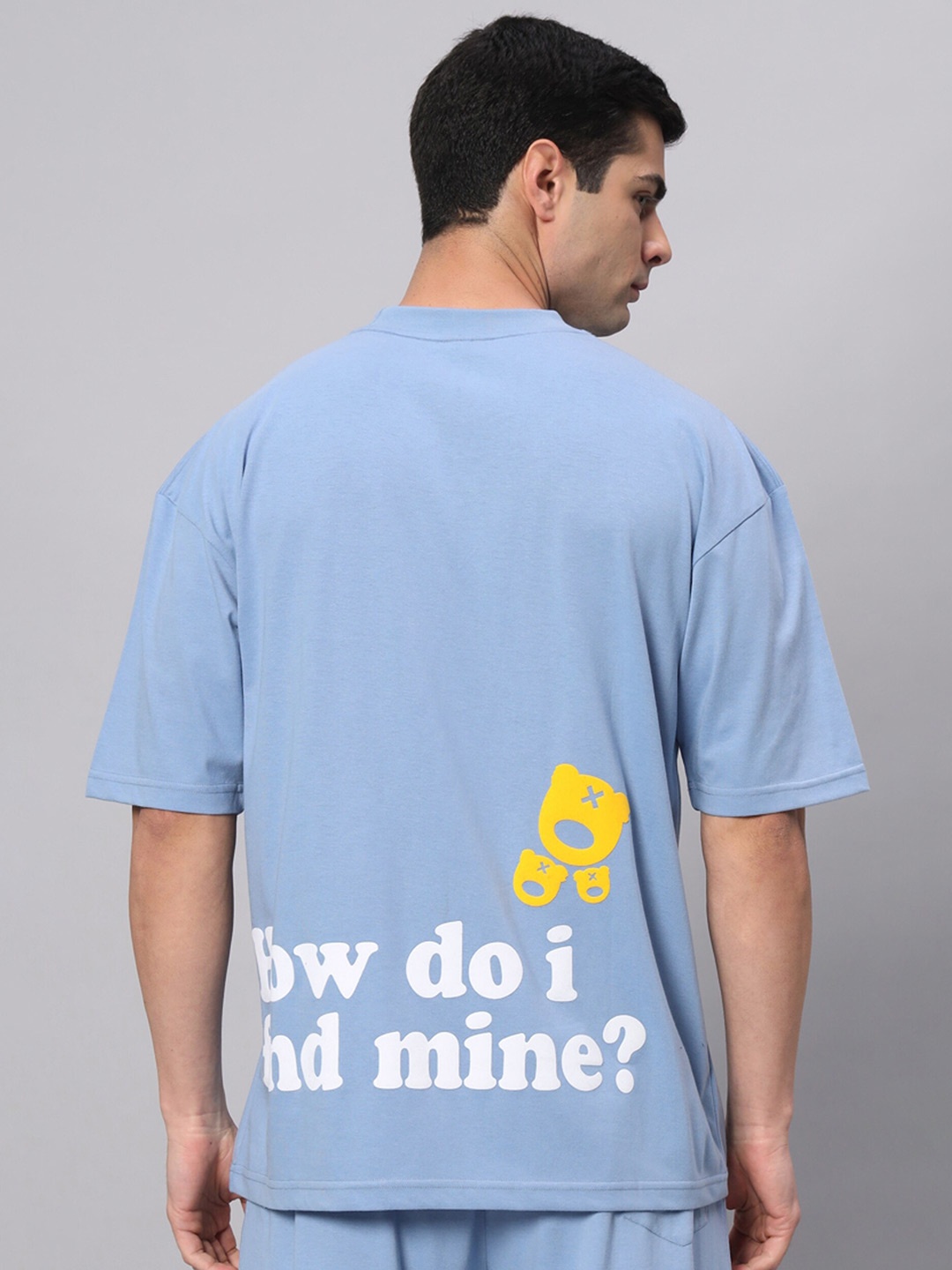 

GRIFFEL Typography Printed Cotton Raw Edge T-shirt, Blue