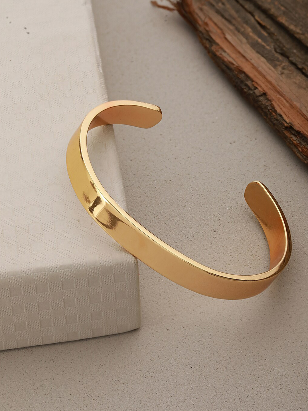 

Jazz and Sizzle Men Gold-Plated Cuff Bracelet