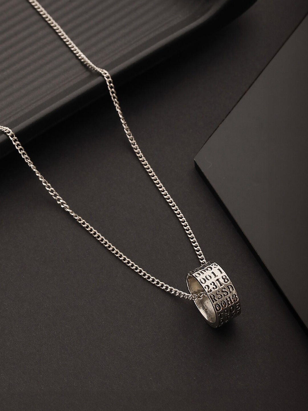 

Jazz and Sizzle MenSilver-Plated Pendant With Chain, Silver