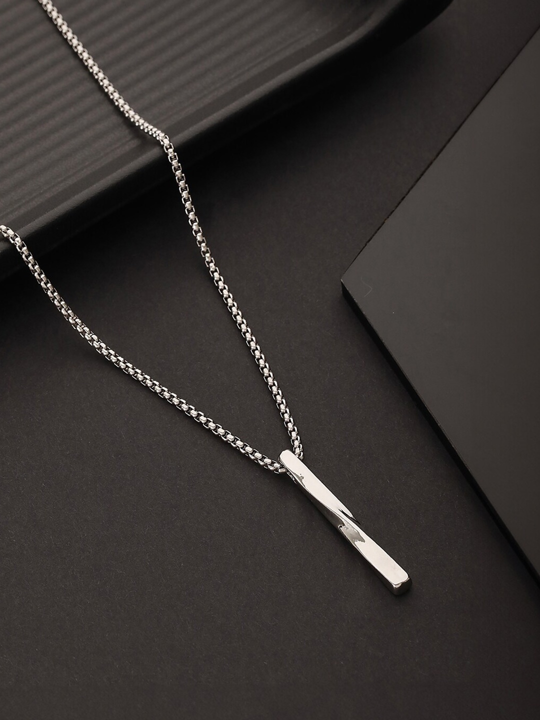 

Jazz and Sizzle Men Silver-Plated Minimal Necklace
