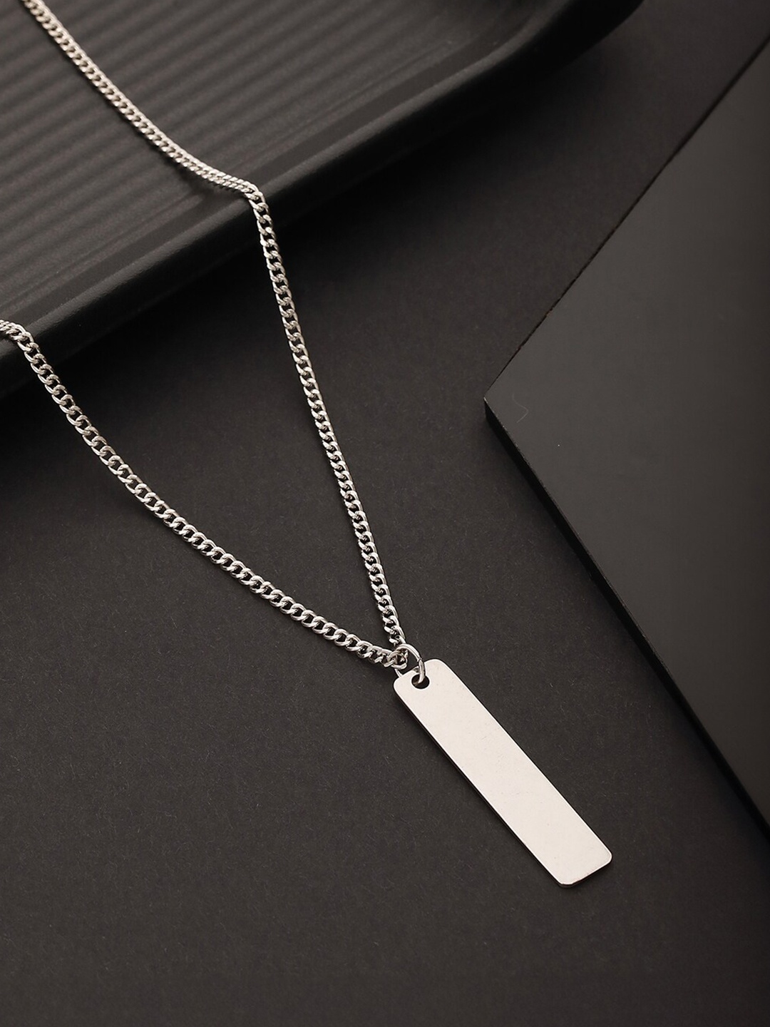 

Jazz and Sizzle Men Silver-Plated Minimal Necklace