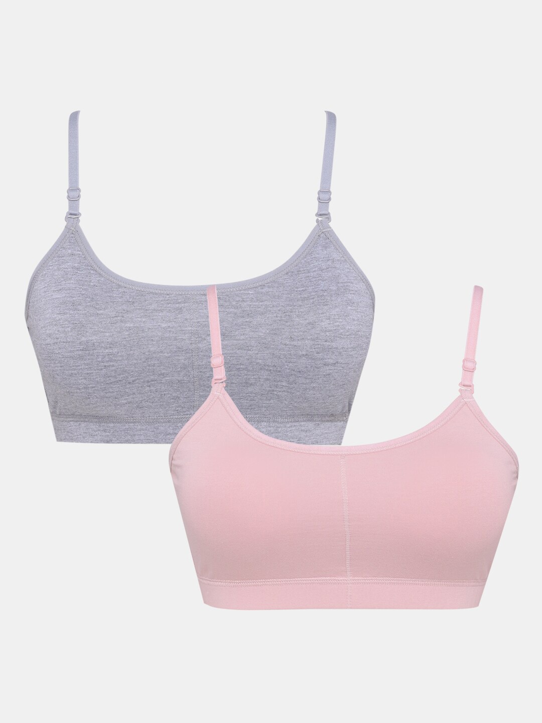 

Sillysally Girls Pack Of 2 Full Coverage All Day Comfort Beginners Bra, Grey