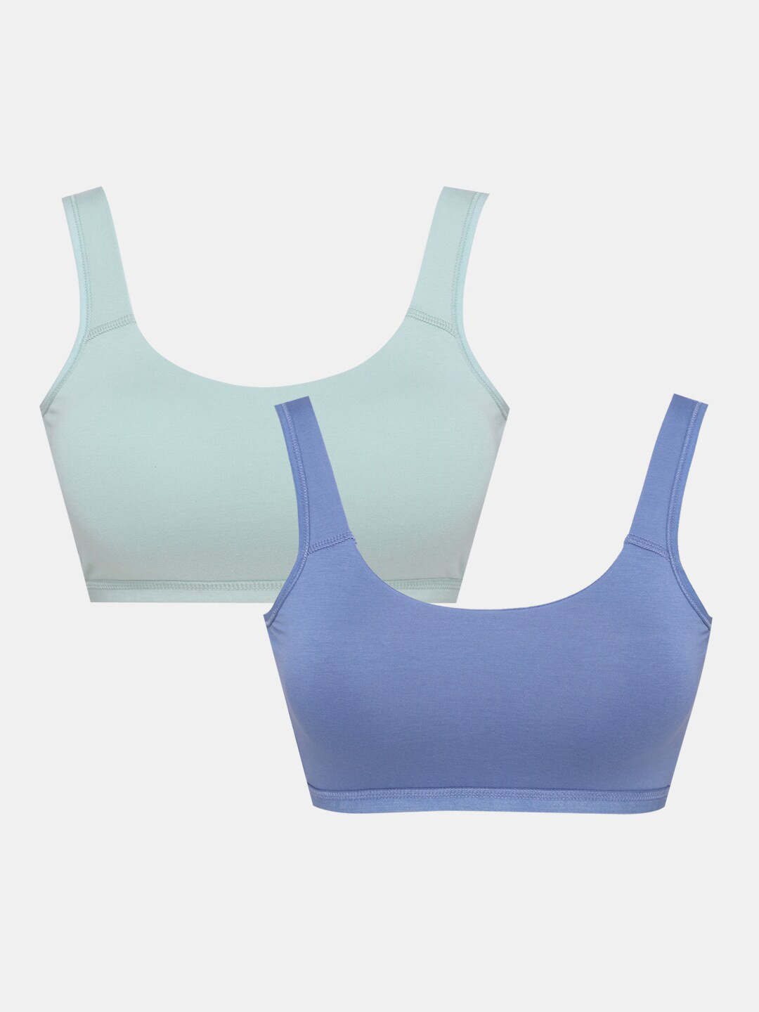 

Sillysally Girls Pack Of 2 Cotton Workout Bra Full Coverage High Support All Day Comfort, Green