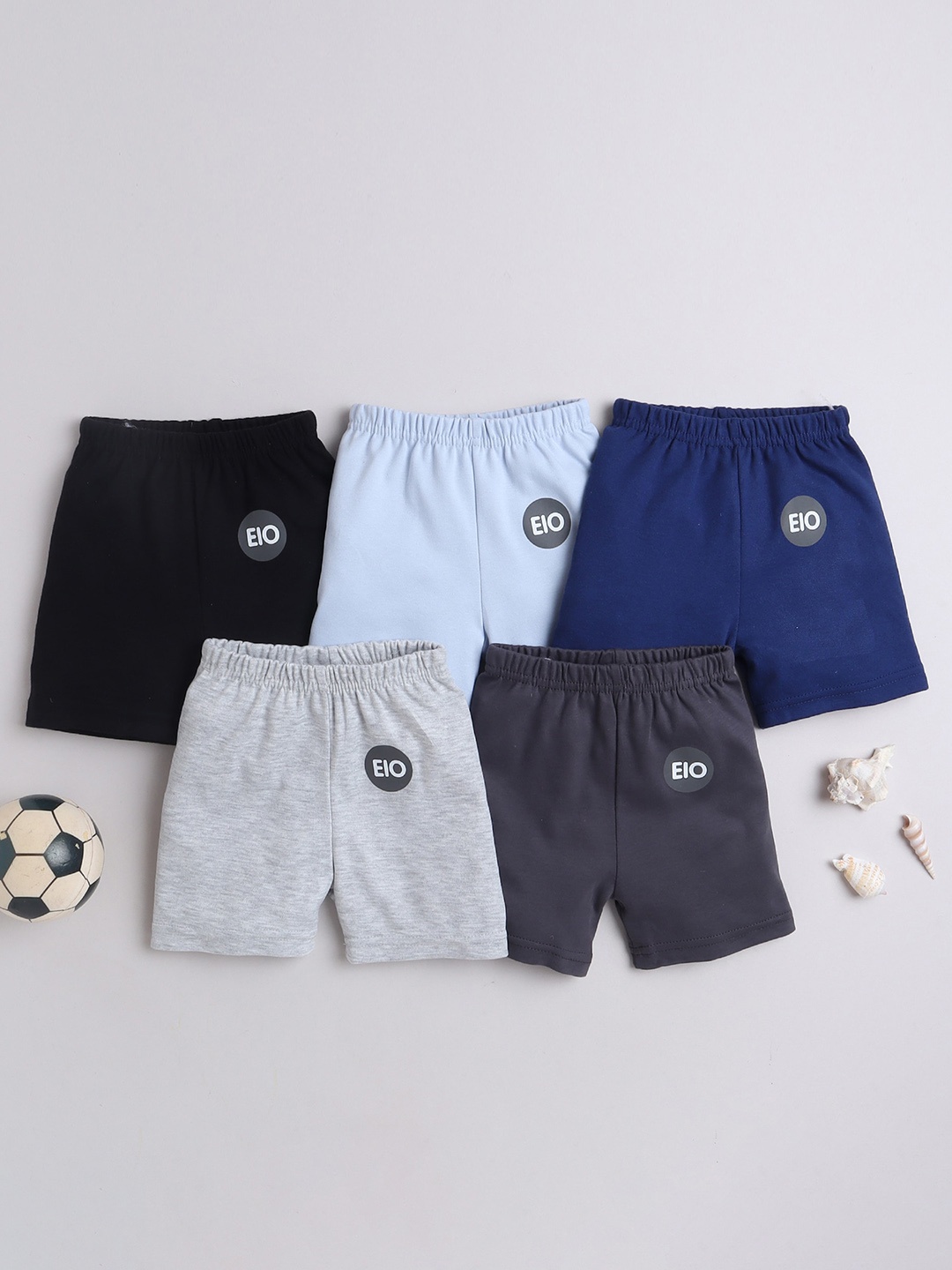 

EIO Kids Pack Of 5 Pure Cotton Shorts, Blue