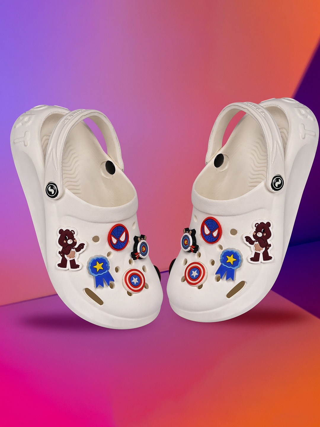 

TPENT Men Self Design Clogs, White