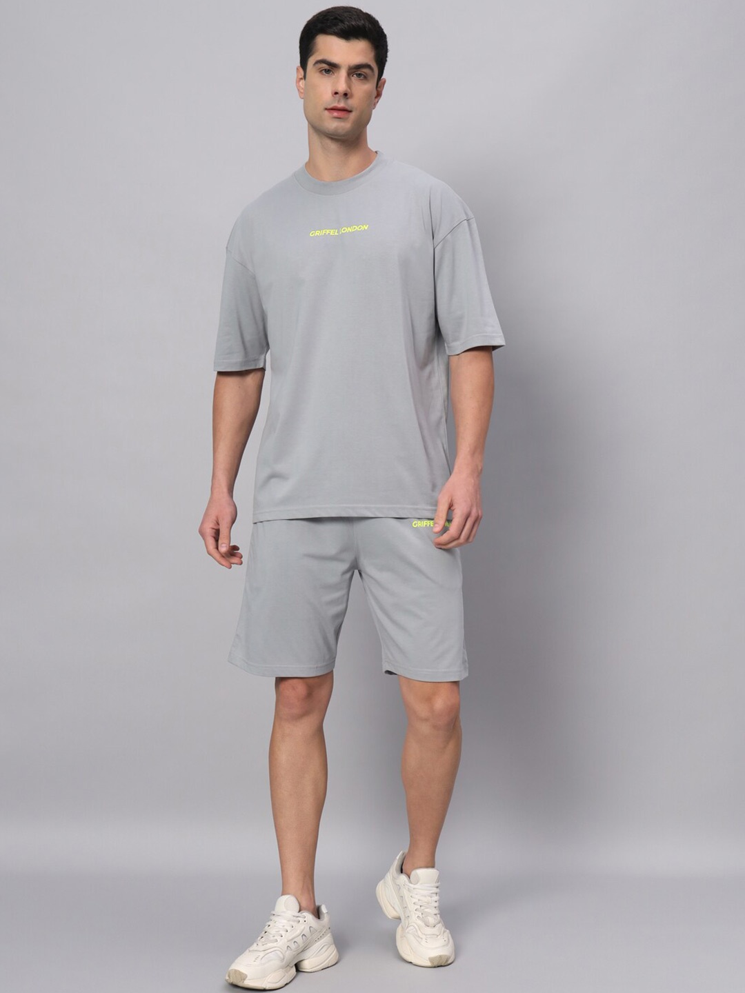 

GRIFFEL Pure Cotton T-shirt & Shorts, Grey