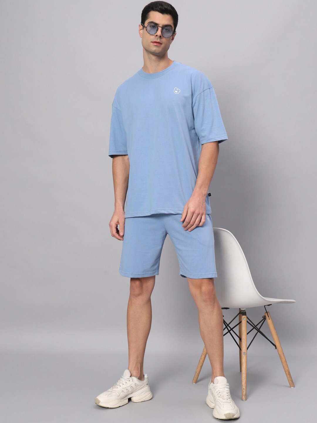 

GRIFFEL Pure Cotton T-Shirt With Shorts, Blue