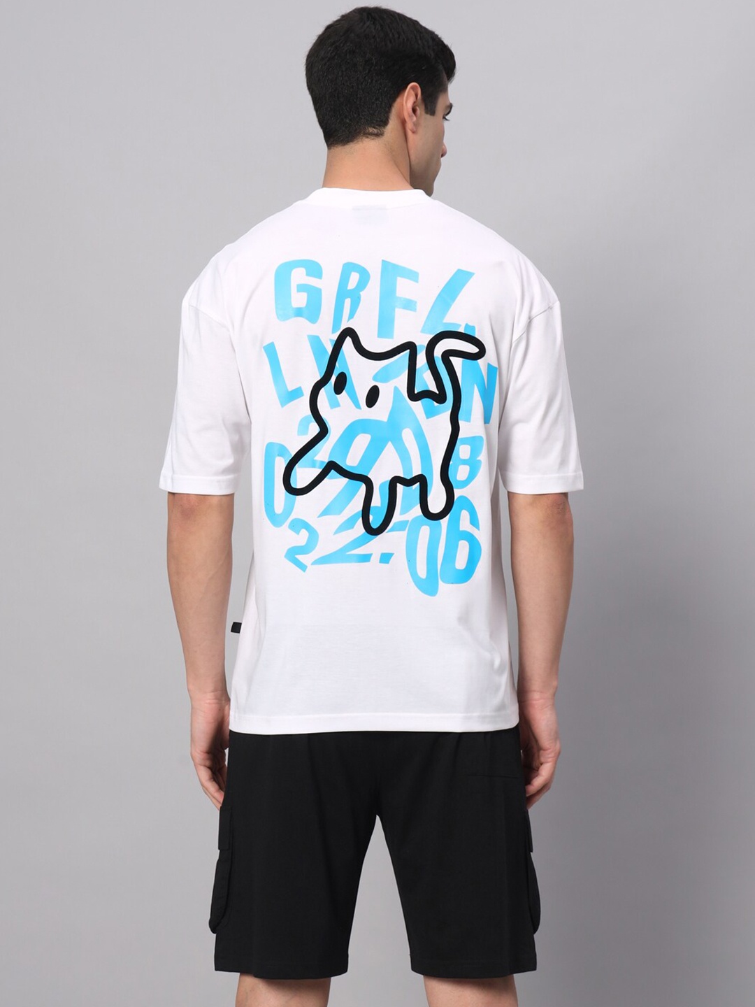 

GRIFFEL Printed Pure Cotton T-shirt With Shorts, White
