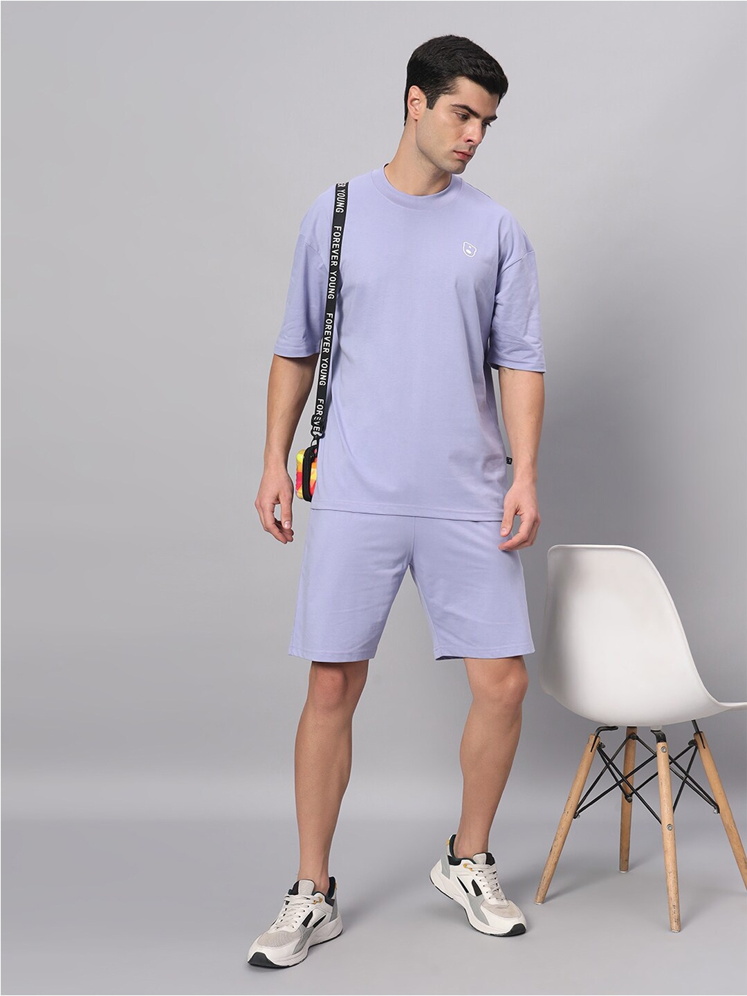 

GRIFFEL Pure Cotton T-Shirt With Shorts, Mauve