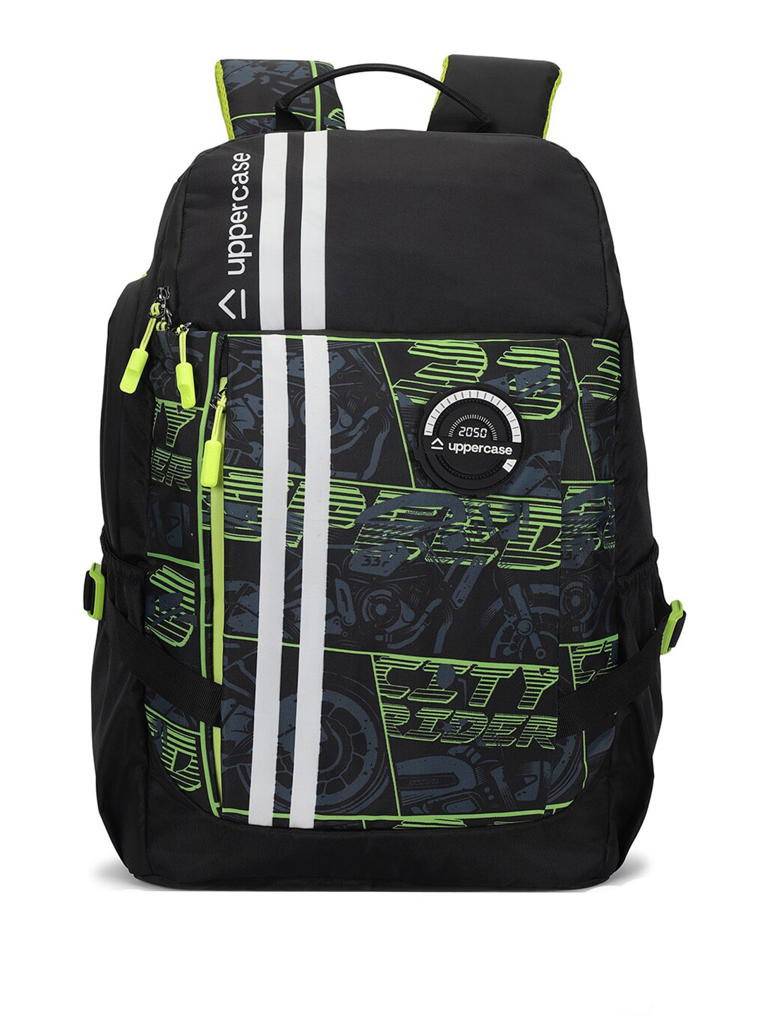 

uppercase Kids Graphic Printed Ergonomic Backpack, Black