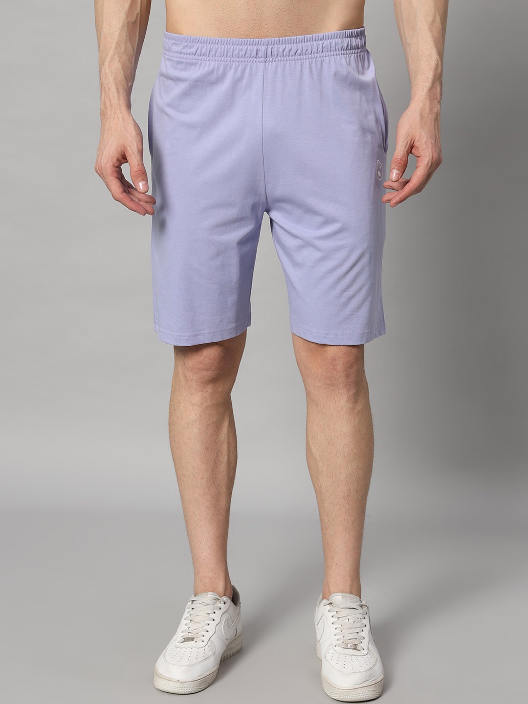 

GRIFFEL Men High Rise Cotton Shorts, Mauve