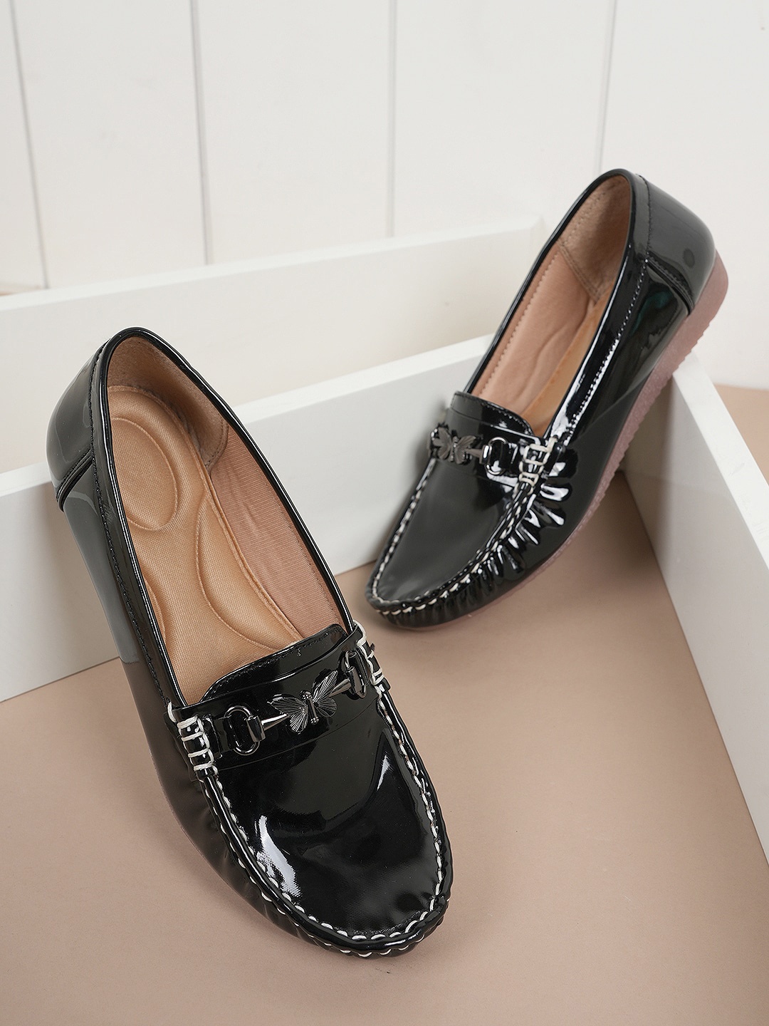 

Style Shoes Round Toe Loafers, Black