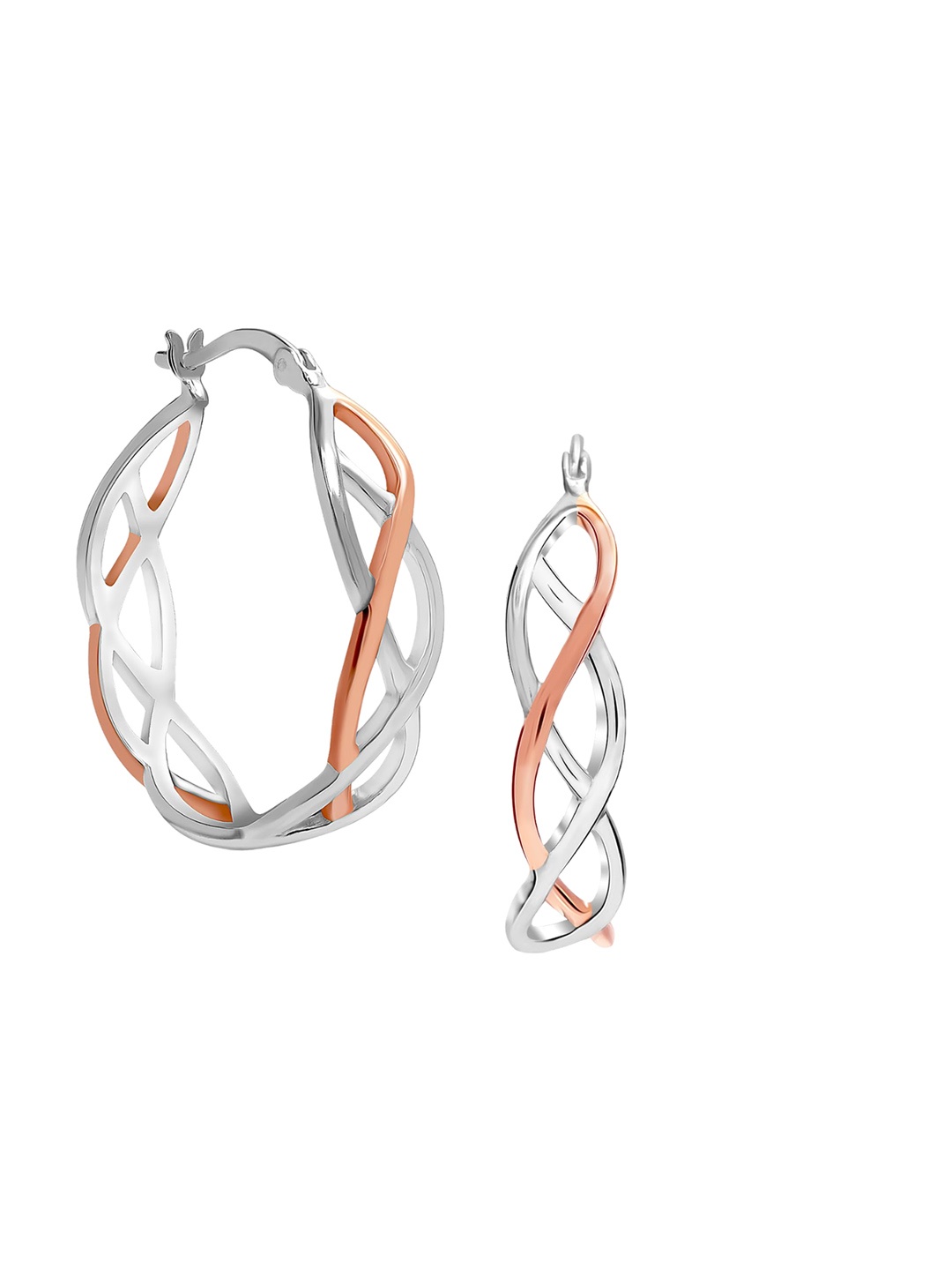 

LeCalla Rhodium Plated 925 Sterling Silver Hoop Earrings