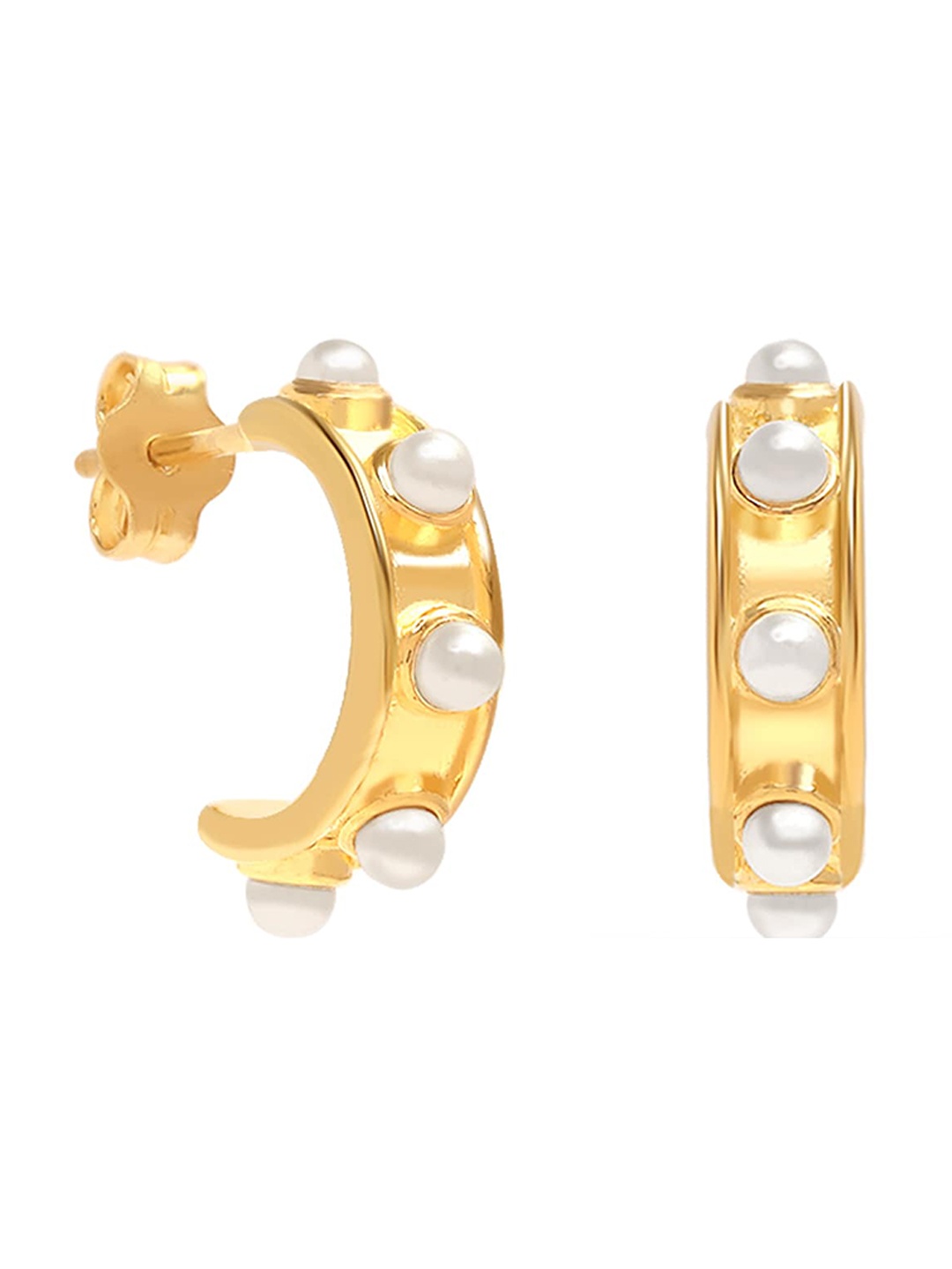 

LeCalla Gold Plated 925 Sterling Silver Artificial Beads Studs Earrings