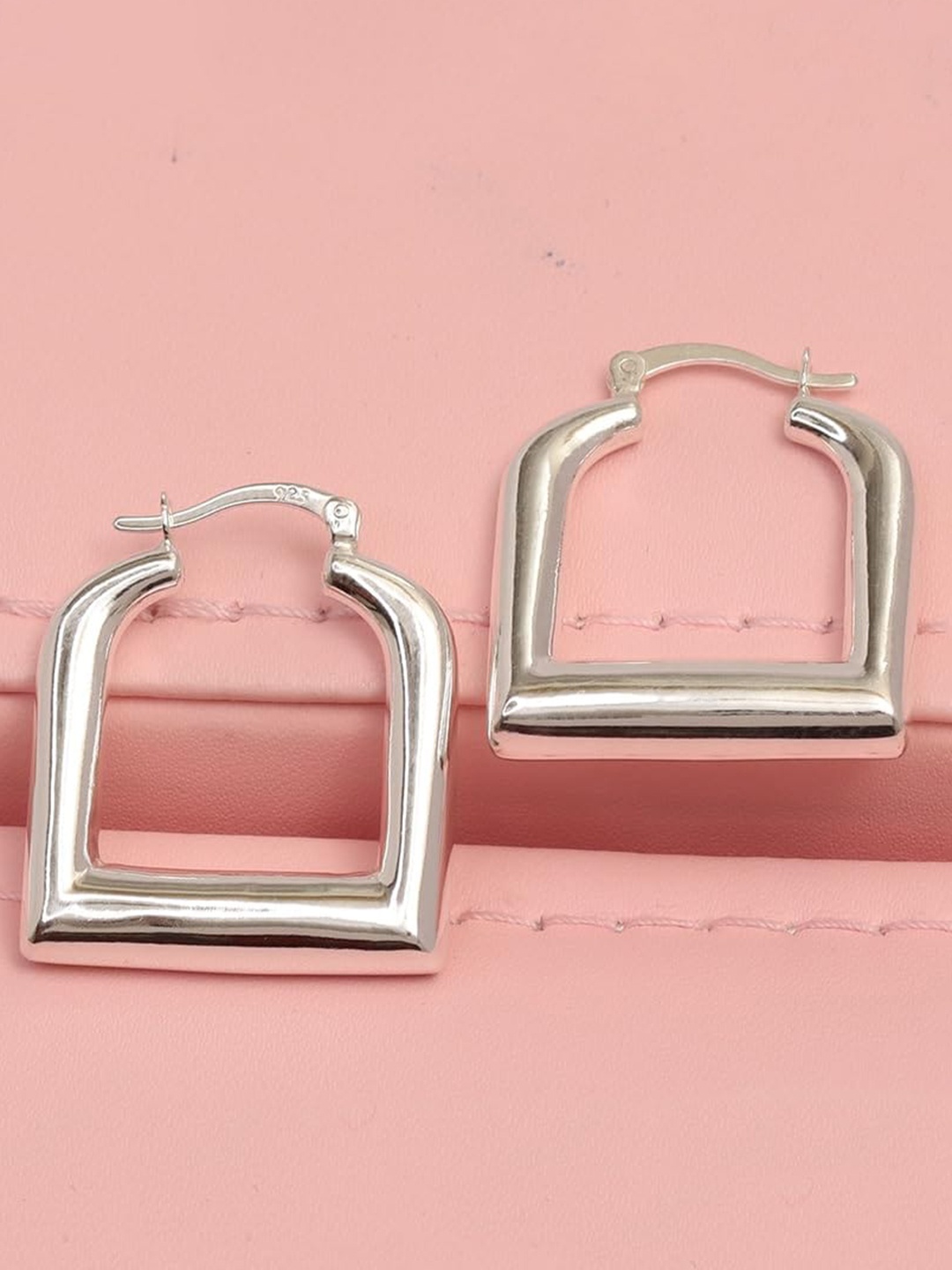 

LeCalla 925 Sterling Silver Plated Square Hoop Earrings
