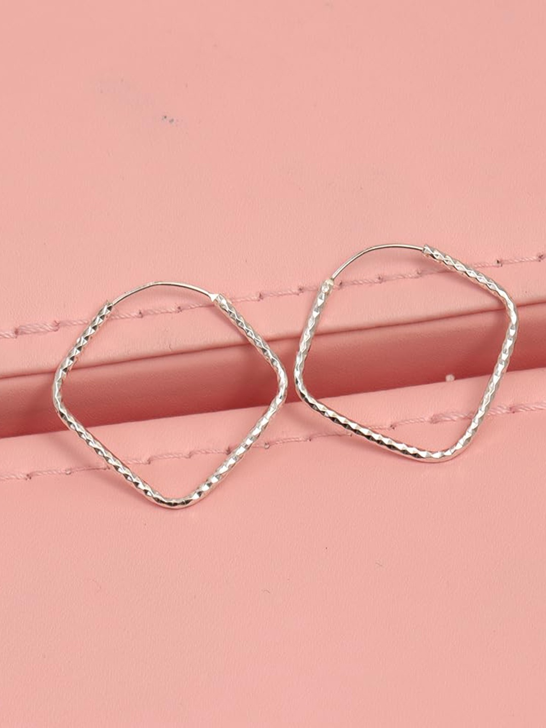 

LeCalla 925 Sterling Silver Plated Square Hoop Earrings