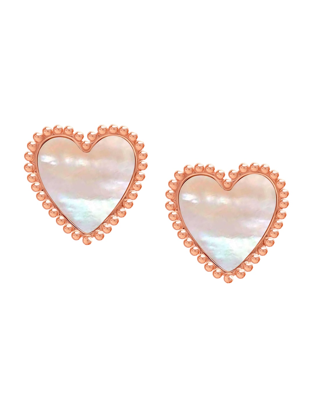 

LeCalla 92.5 Sterling Silver Rose Gold-Plated Pearls Beaded Contemporary Studs Earrings